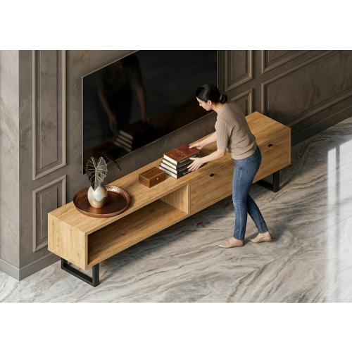 Szafka RTV-80 Drewno Lite Dąb Loft Lakier Rozmiary od 100 cm do 200 cm PREMIUM